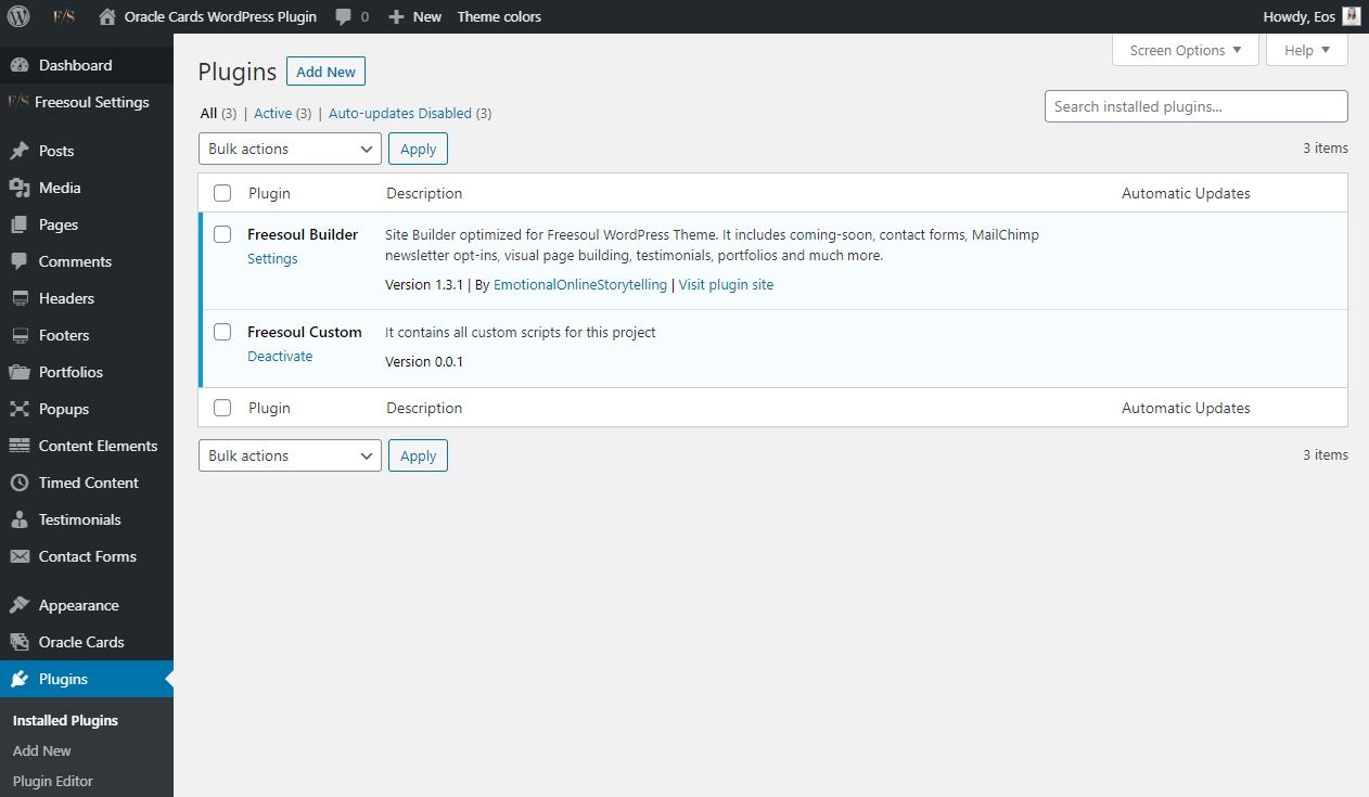 Oracle Cards WordPress Plugin - Installation